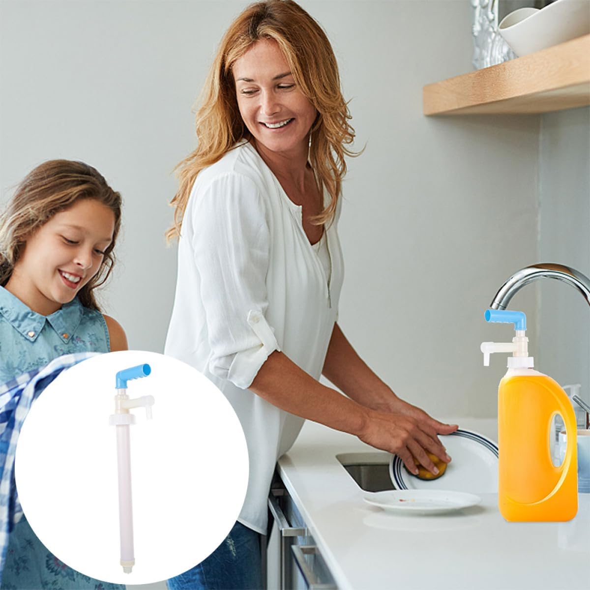 Manual Fluid Dispensing Pump for Plastic Buckets Reusable Press Pump Suitable for Oil Detergents and Chemicals Oversized Head for Easy Use and Multi-Purpose Extraction