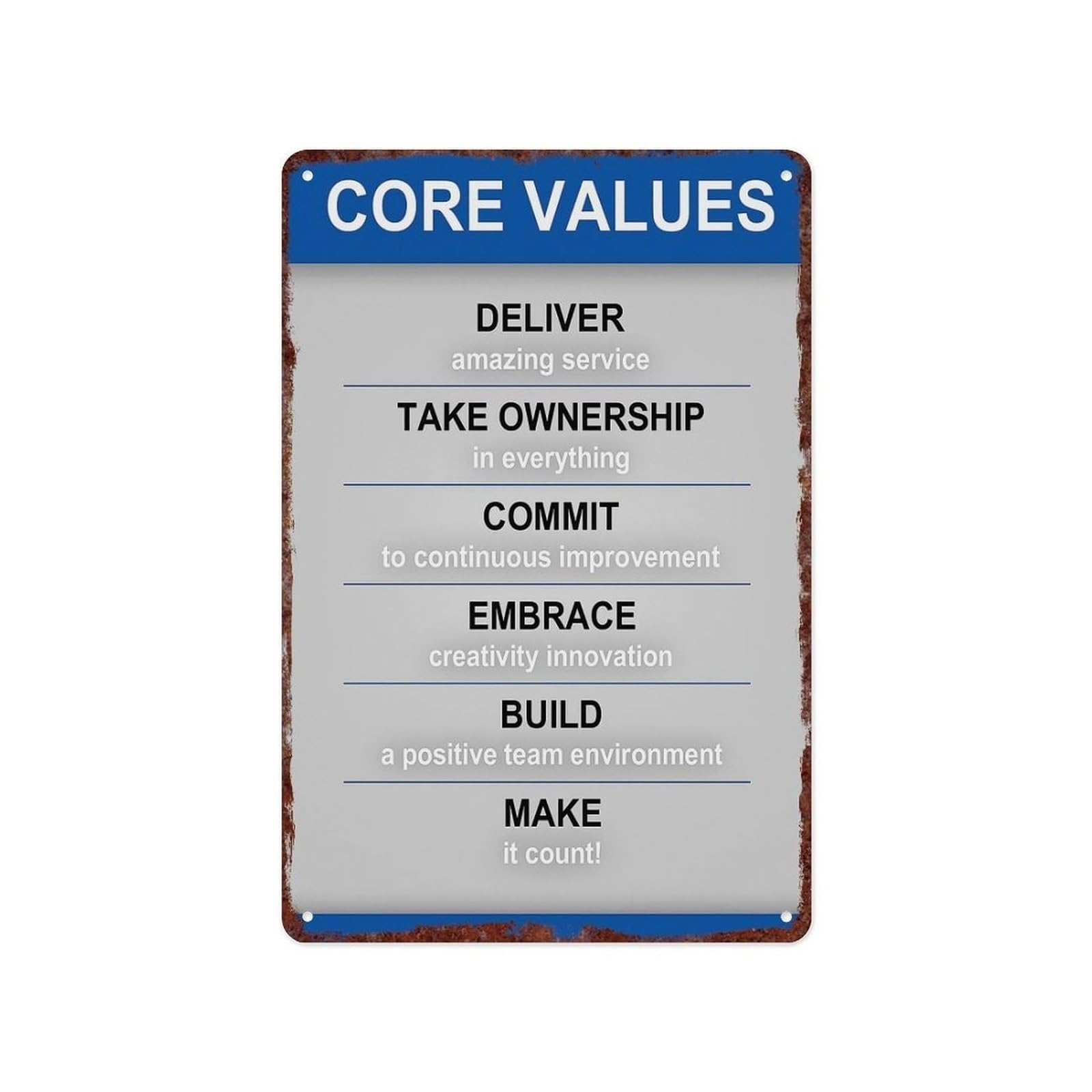 TAMDDBPJD Teamwork Office Values Aluminum Plate 12x8 Inch