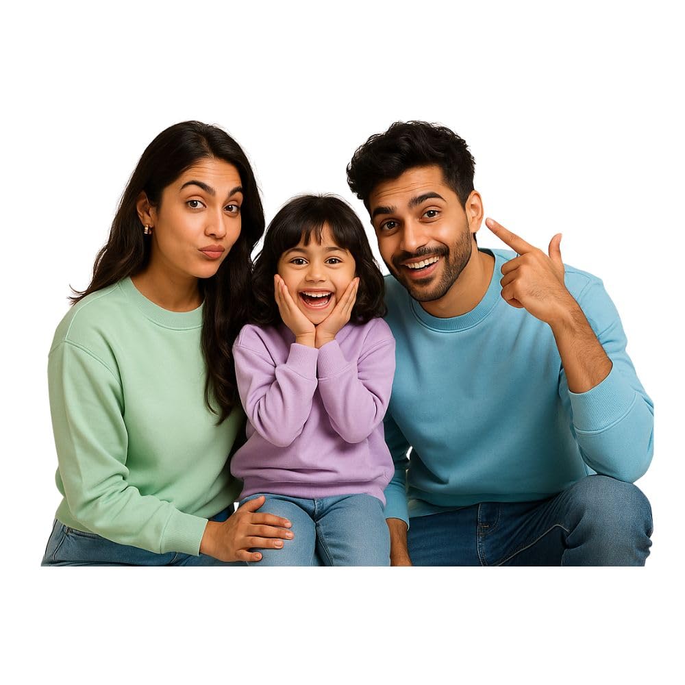 bouncy toonz Pastel Vibes Family Sweatshirts – Relaxed & Stylish Outfits for Mom, Dad & Kids – Trendy Pastel Shade Pullovers for Men, Women & Children (Family-SS-Plain1)-picture-37