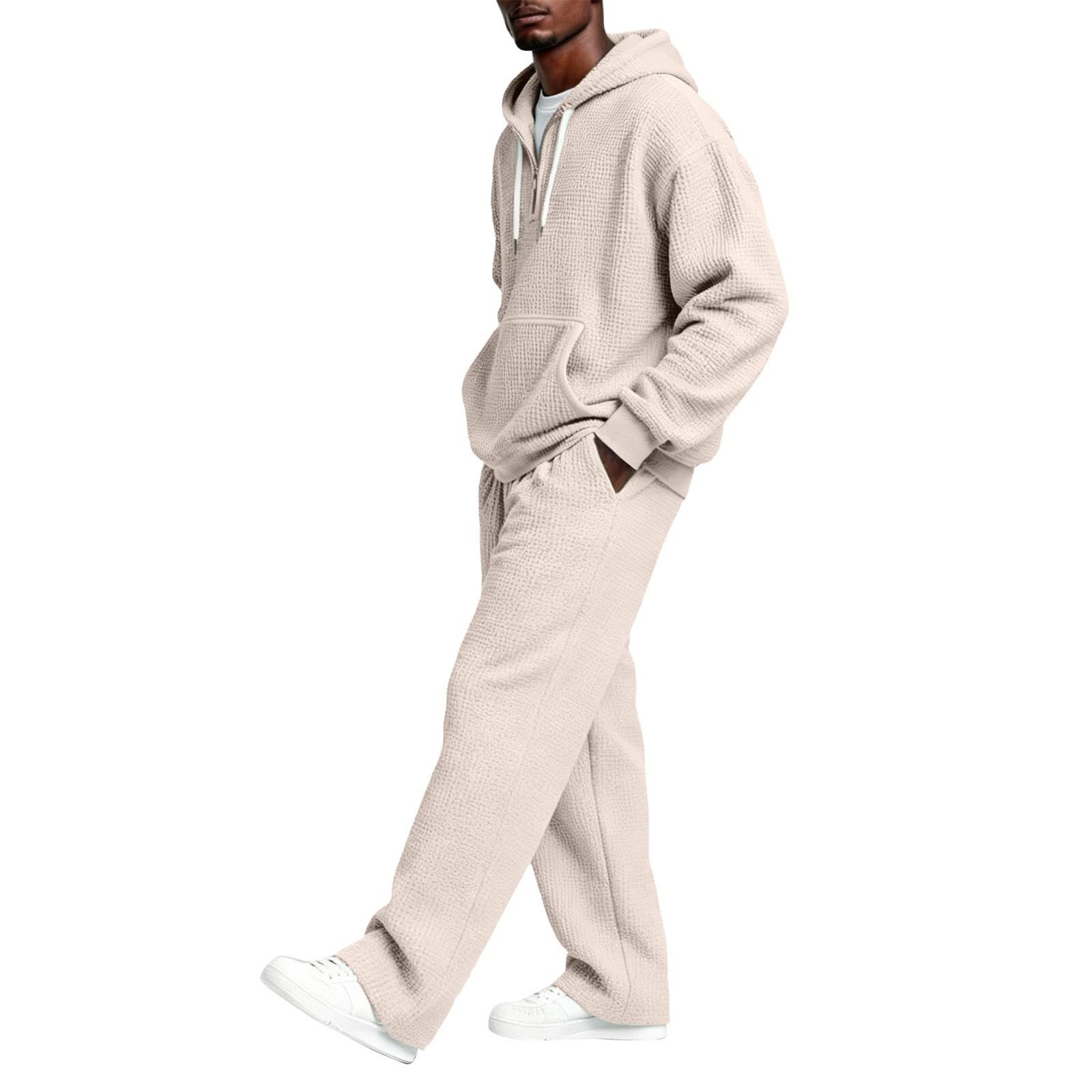 Conjunto de chándal para hombre, casual, 2 piezas, sudadera con