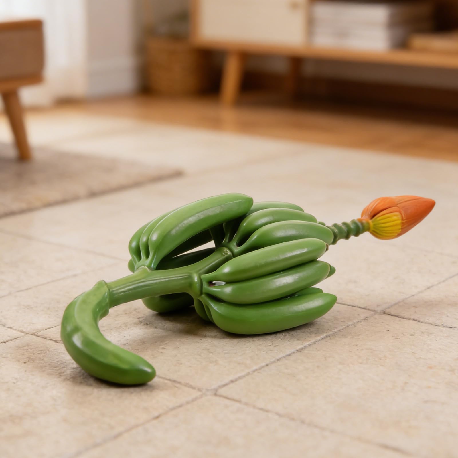 CHILDWEET Modèle de Fausse Banane en Plastique Vert, grappe légère et Flexible pour décoration intérieure, vitrines et cafés