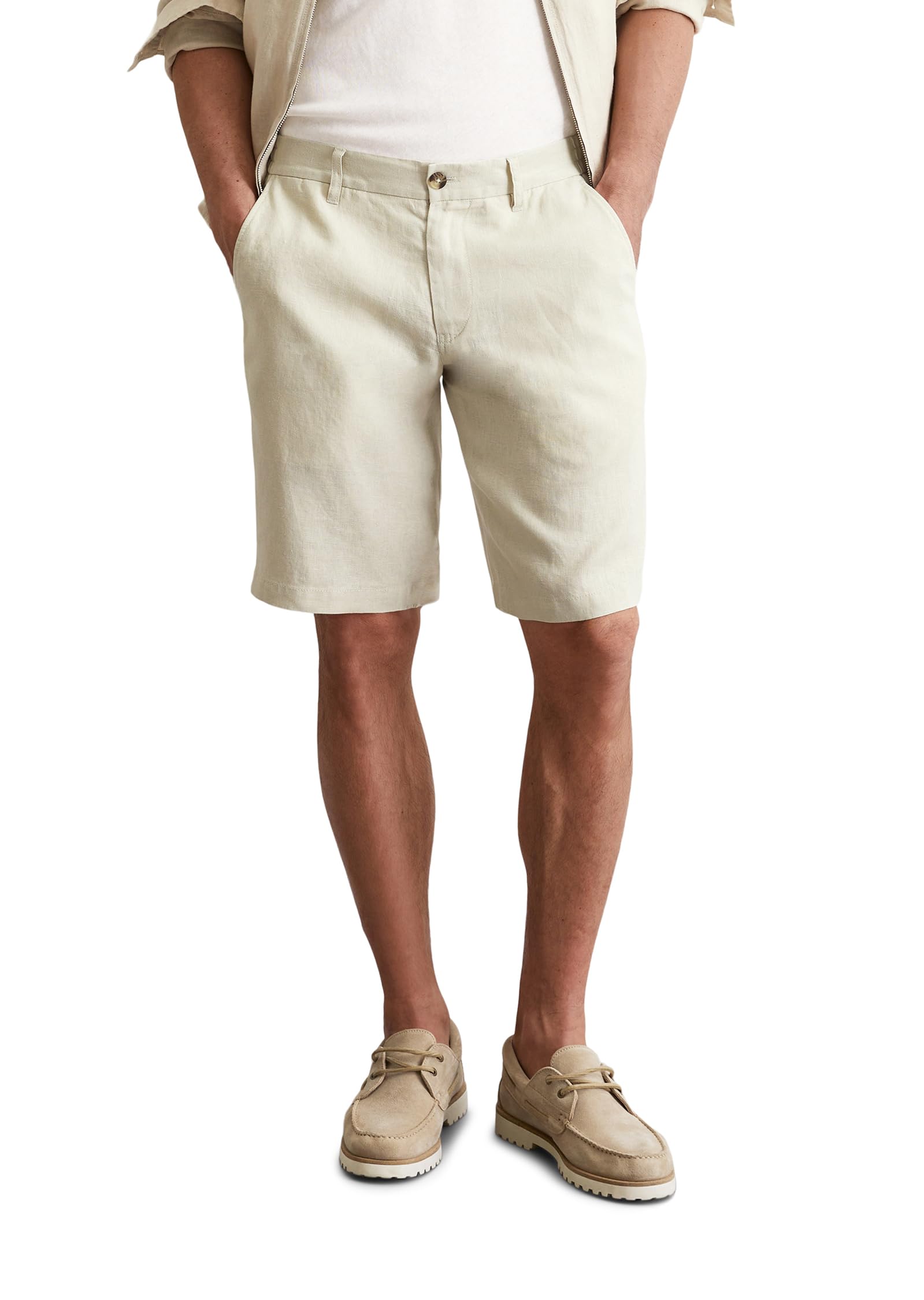 Marc O'Polo Herren Leinenshorts Knielang leicht