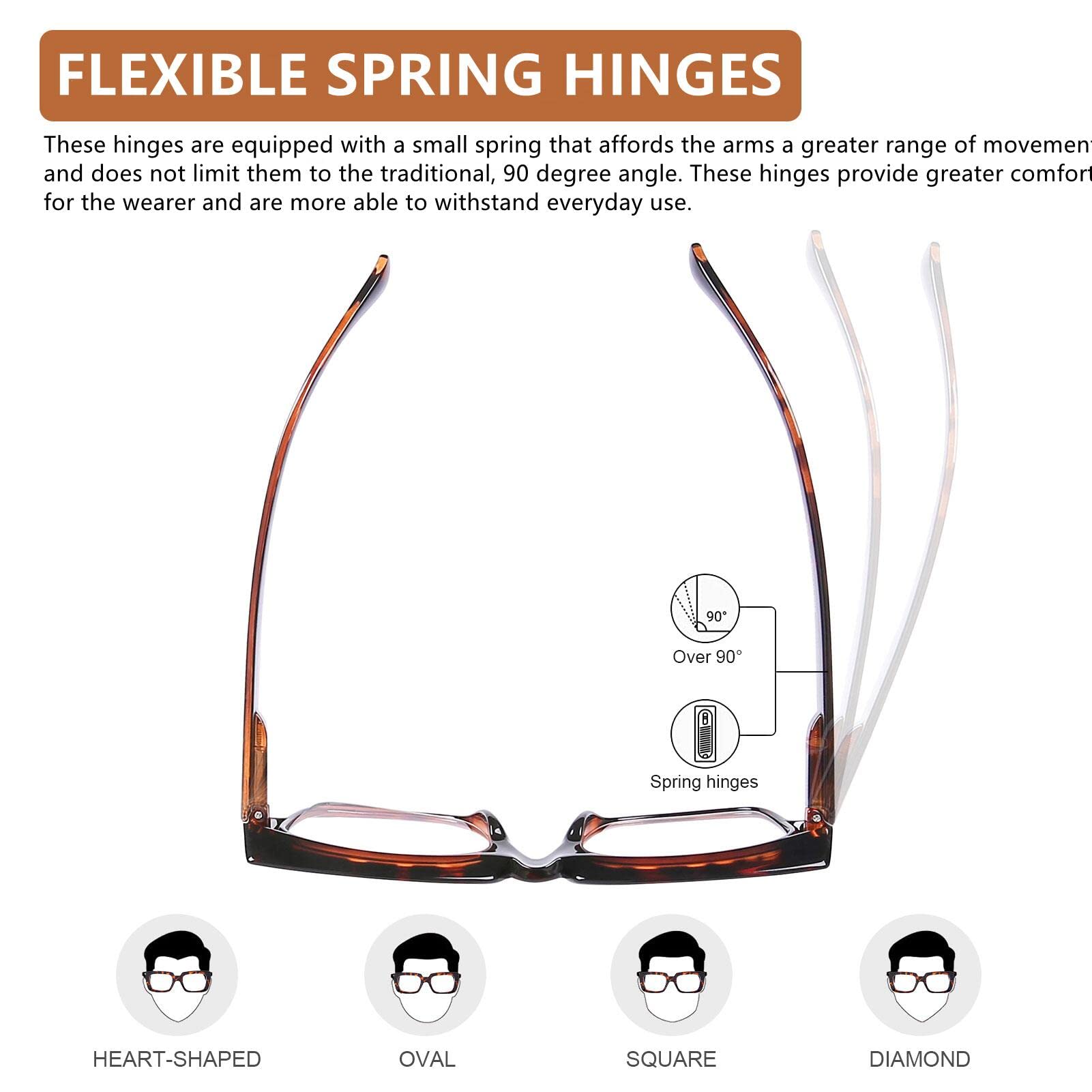 DOOViC Tortoiseshell Reading Glasses Blue Light Blocking 1.0 -Oversized Rectangular Frame Readers Readers Glasses for Women - Image 4