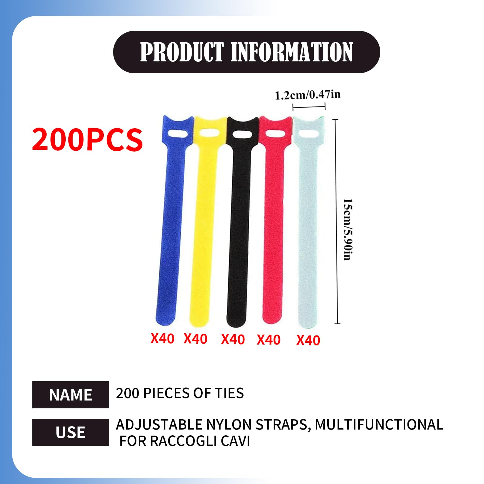 150 Fascette Fermacavo In Nylon Riutilizzabili – Gestione Cavi Colorata Per PC E Ufficio - 4