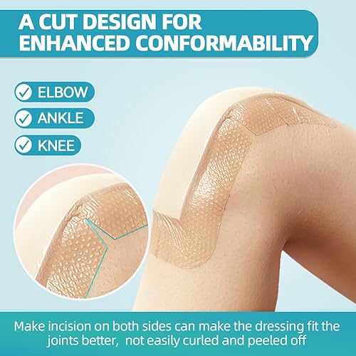 Miniatura 4 de Dimora Apósito de espuma de silicona con borde de 4 x 8 pulgadas (paquete de 10), vendajes grandes adhesivos para heridas para cuidado de cirugía