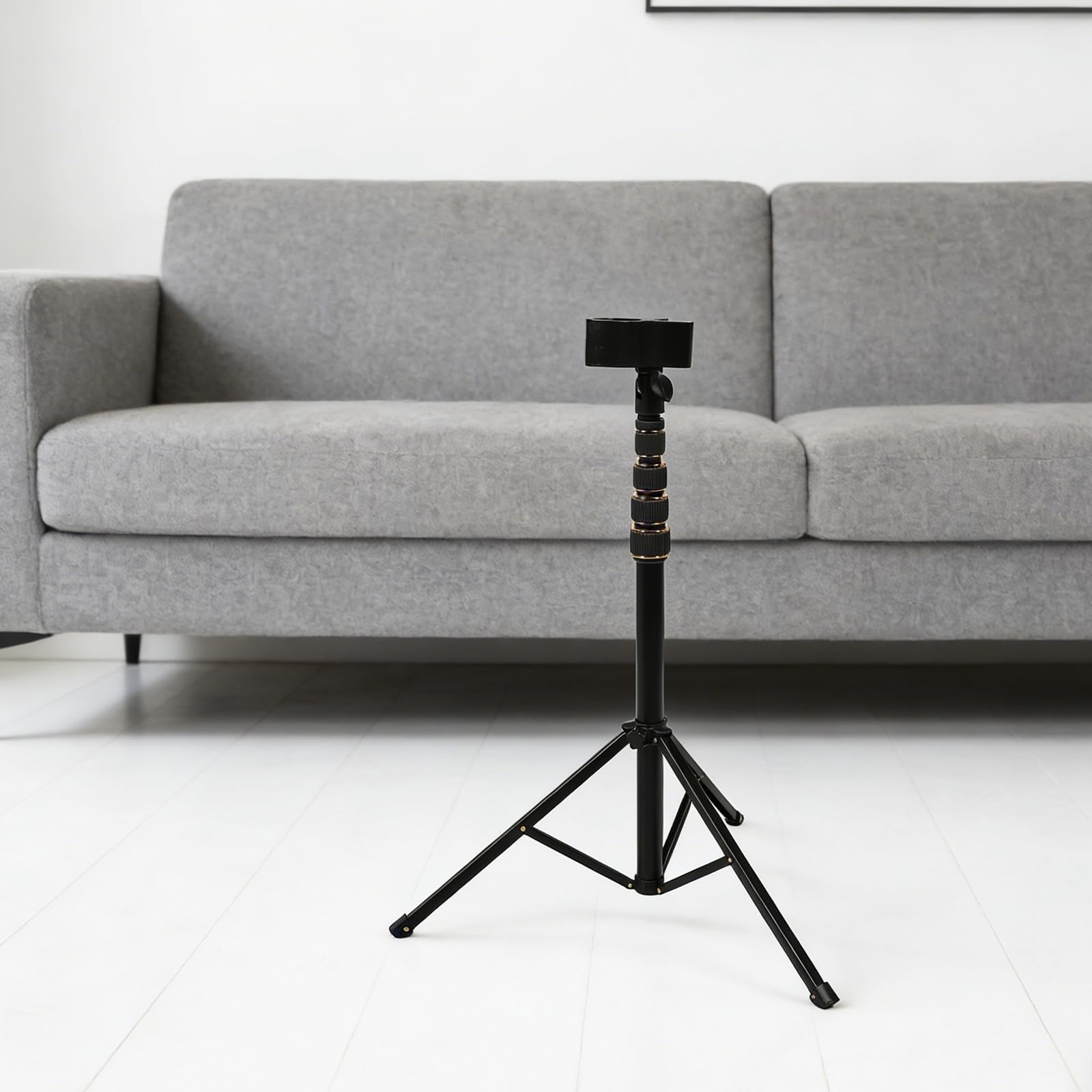 HEMOTON Soporte Vertical para Secador de Pelo Ajustable y Plegable | Aleación de Aluminio, Abrazadera Giratoria Antideslizante de 360°, Diámetro Máximo 55mm, Uso en Casa y Viaje
