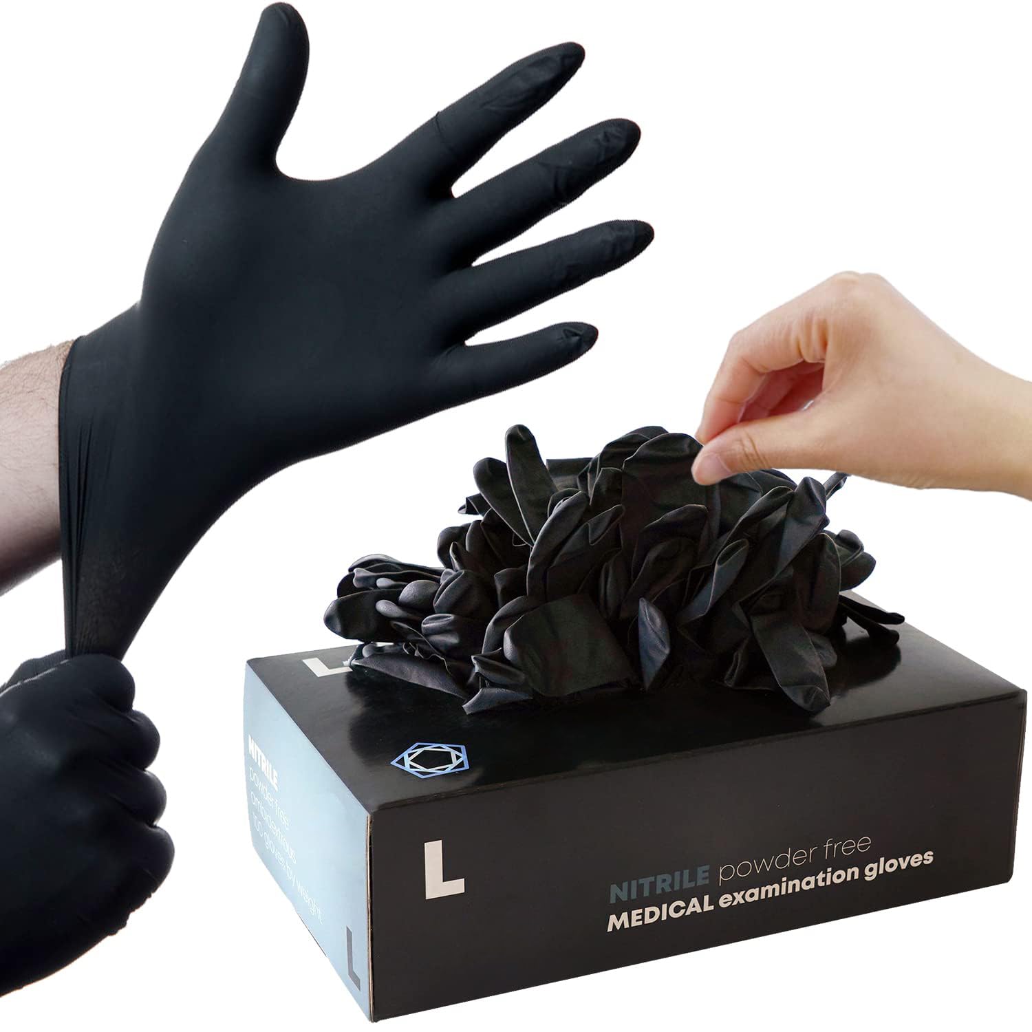 ECVV 100 Pack Black Vinyl Disposable Gloves, Latex Free Gloves, Powder - View #4