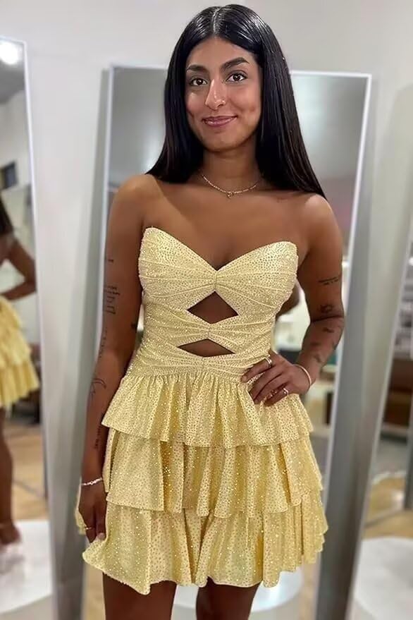 Off Shoulder Sequin Homecoming Dresses for Teens Short A Line Backless Tiered Mini Cocktail Party Dresses3