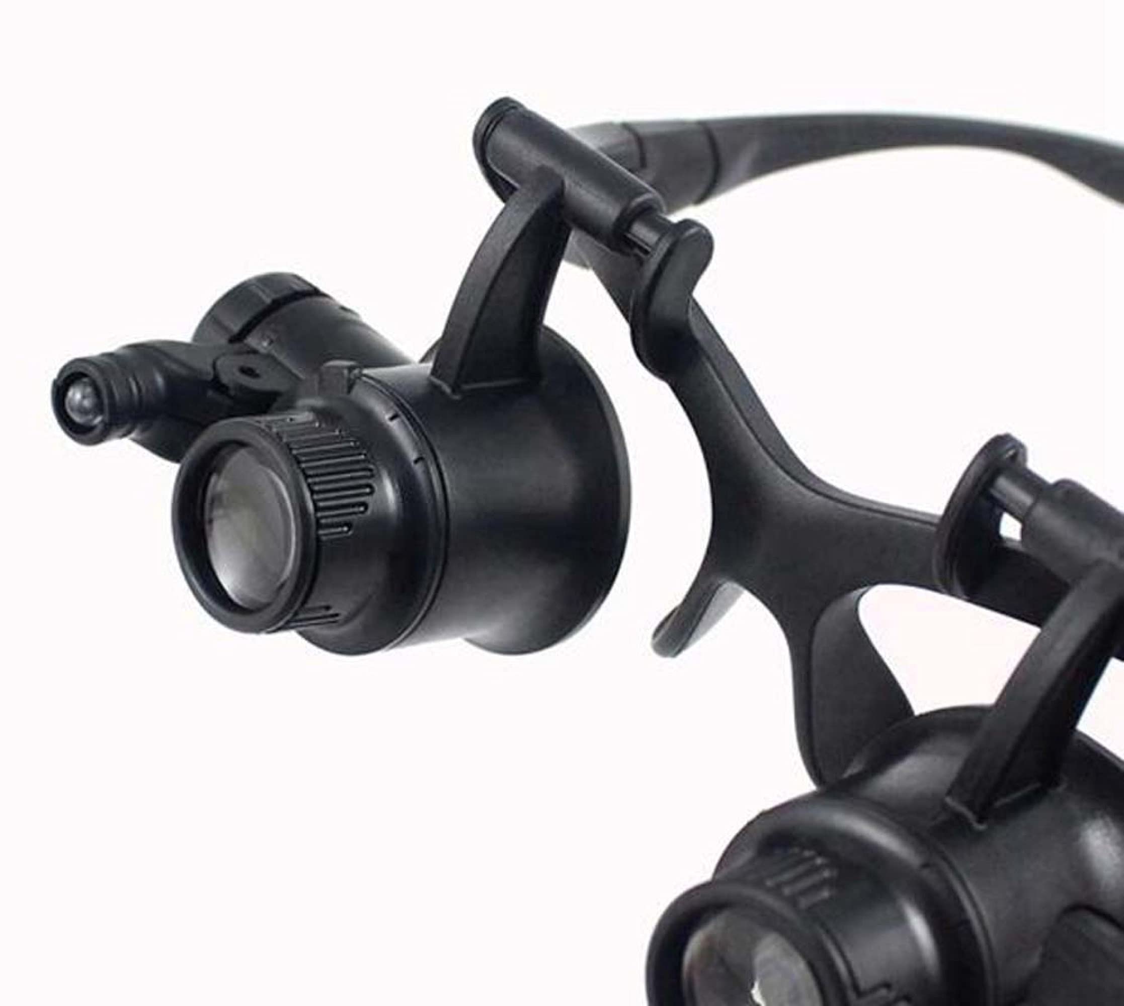 AGAATI 5X 15X 20X 25X Gafas Dobles Lupa Cabeza con lupas Auriculares Lupas iluminadas Juego de Herramientas con luz LED para reparación de Relojes Lupa de joyero