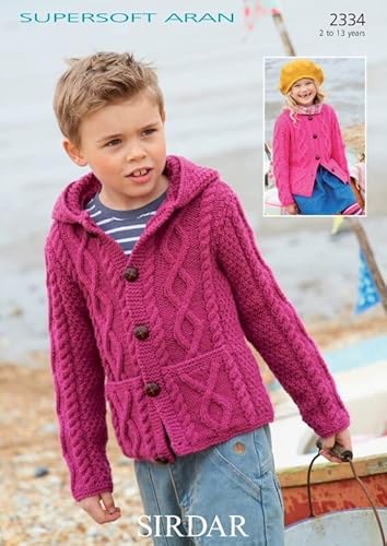 Sirdar White Supersoft Aran Knitting Pattern 2334