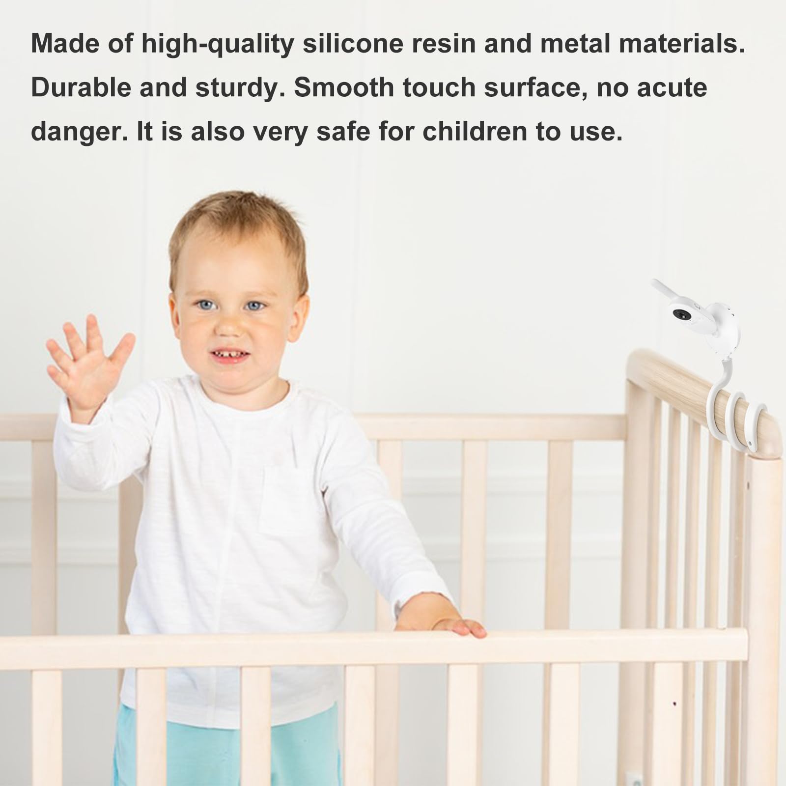 BOIFUN Supporto Universale Baby Monitor, Supporto Per La Videocamera Di Sorveglianza Del Bimbo, Assemblato Senza Forare,360 Flessibile, Con Cinturino