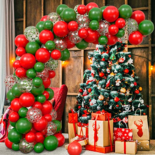 Globos navideños, Globos de látex Rojo Verde, decoracione de fiestas navideñas suministros para fiestas navideñas de año nuevo Cover