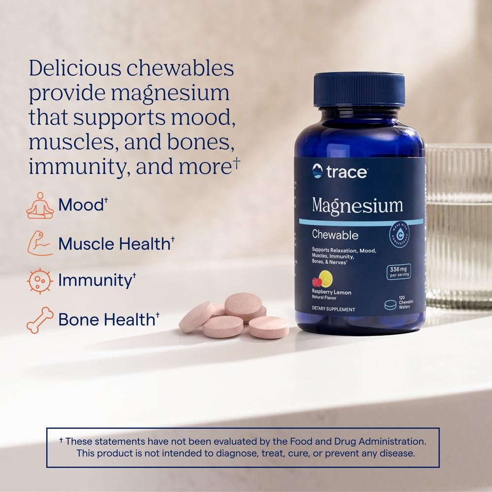 Trace Minerals Magnesium Chewable, Raspberry Lemon, 120 Count — Amazon image 2
