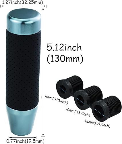 Miniatura 4 de Pomo de palanca de cambios de automóvil de 5 pulgadas, mango de palanca de cambios con peso para la mayoría de vehículos automáticos manuales (gris)