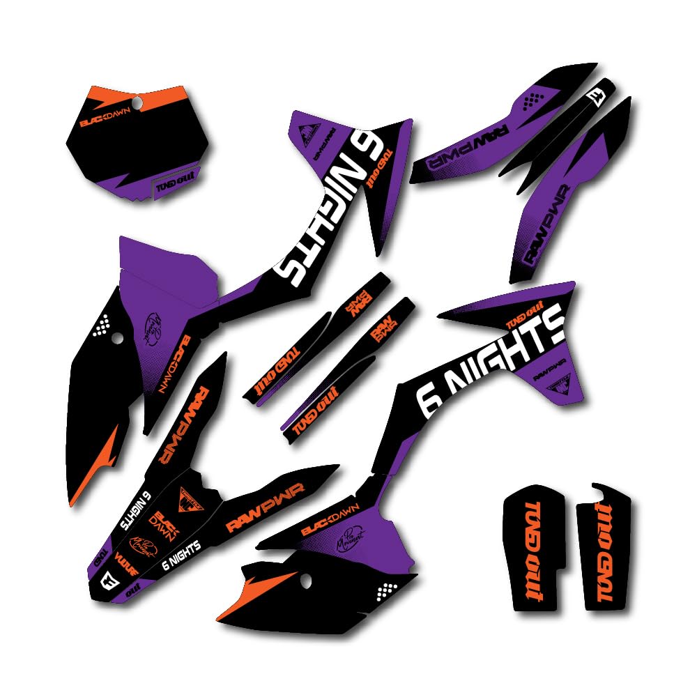 Amazon.com: Purple & Orange Six Nights Racing Graphics Kit fits 11
