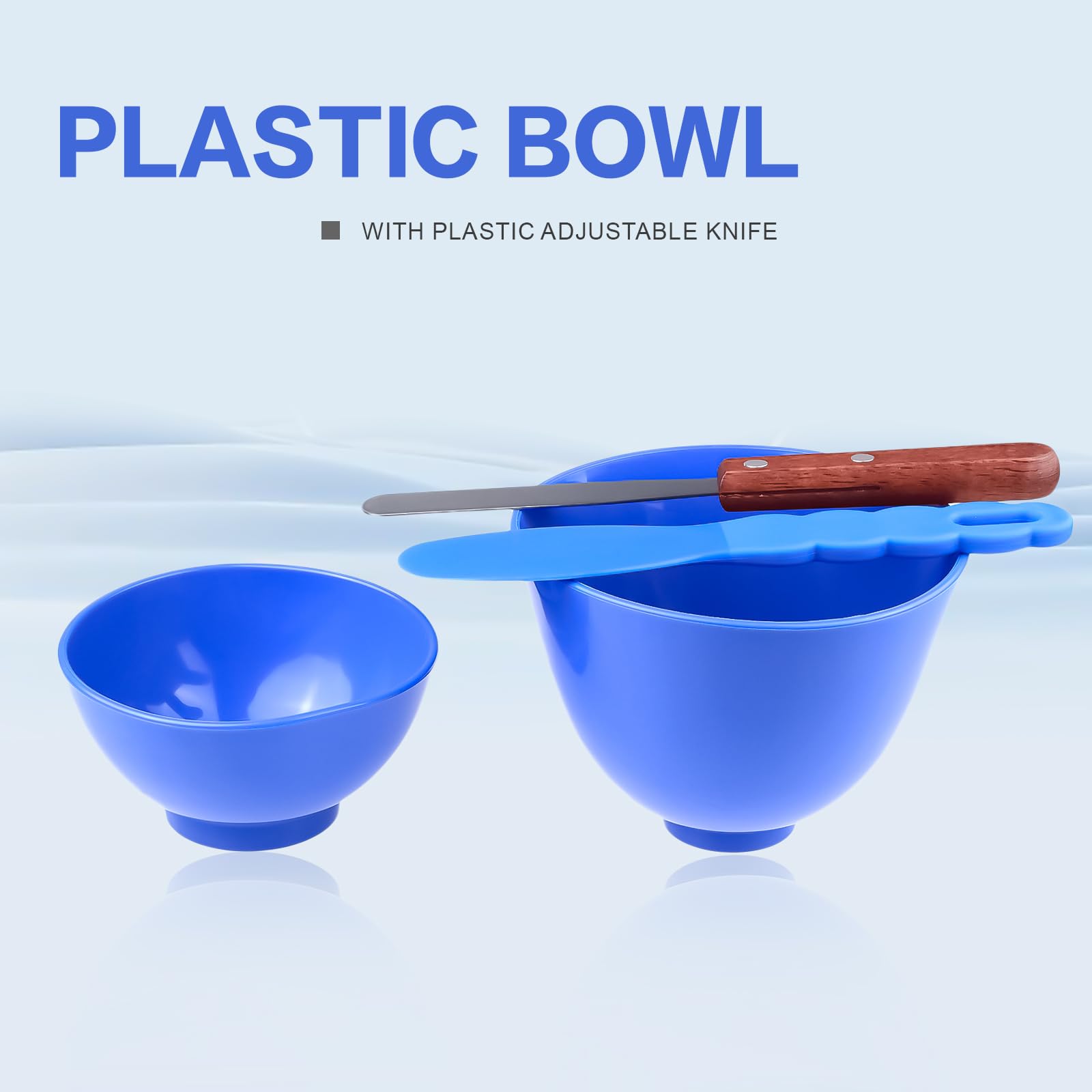 Lab Mixing Bowl Rubber Flexible one Plastic Spatula and one Wooden Handle Spatula for Alginate Impression Plaster Materials