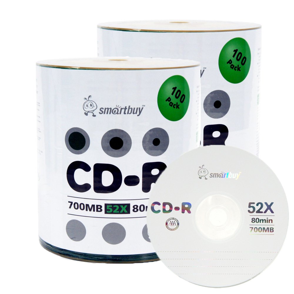 Amazon.com: Smartbuy 200-disc 700mb/80min 52x CD-R Logo Top Blank