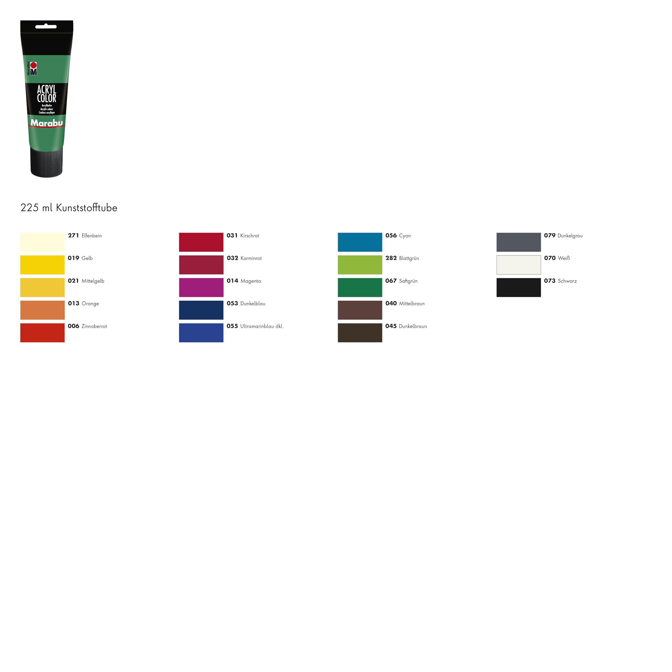 Marabu 100ML Acrylic Paint, Creamy Water Based, Quick Dry