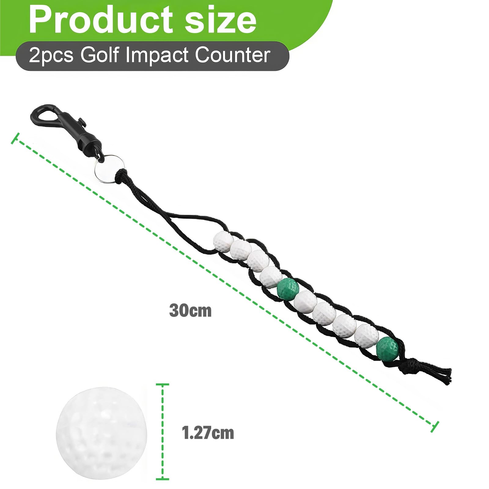 Contatore di Perline da Golf 2pcs Contatore di Colpi di Golf Contatore di Punteggio da Golf Custode del Punteggio di Golf Contatore di Punti per Arbitro Utile per Il Golfista