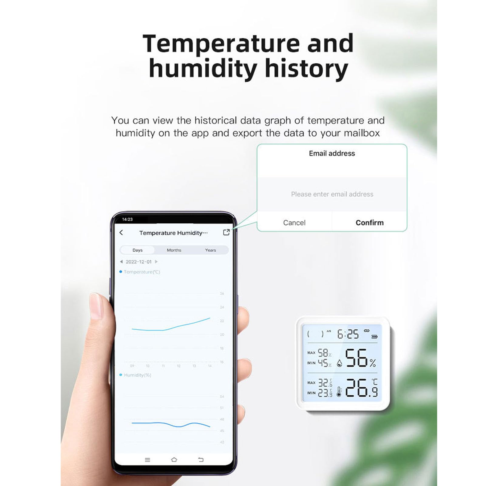 Acouto Indicatore di umidità della Temperatura -. a 60 ℃ Alimentato a Batteria 0% a 99% Igrometro Digitale per Interni La Temperatura dell'umidità Igrometro Digitale per Interni Interna e