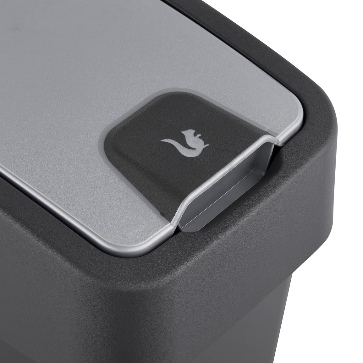 Keeeper Poubelle avec Couvercle Rabattable Soft Touch 10 L 29.5x18x36.5 cm Gris Graphite
