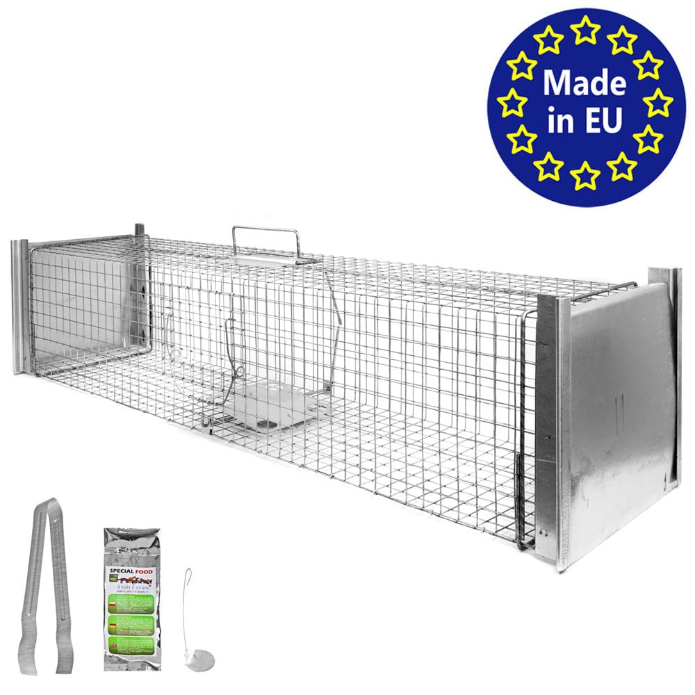 Gabbia Trappola per Animali Talpa Ratto Mouse Topo Nutria 120x 26 x 26 cm Petigi