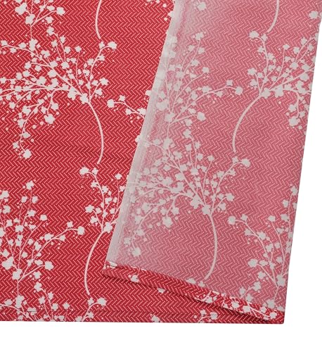 Image of Floral Printed Home Decor Curtains for Living Room, Bedroom Doors and Windows Panel, Parda, Eyelets Hanging, Maroon, 4 x 7 Feet, 1 Piece