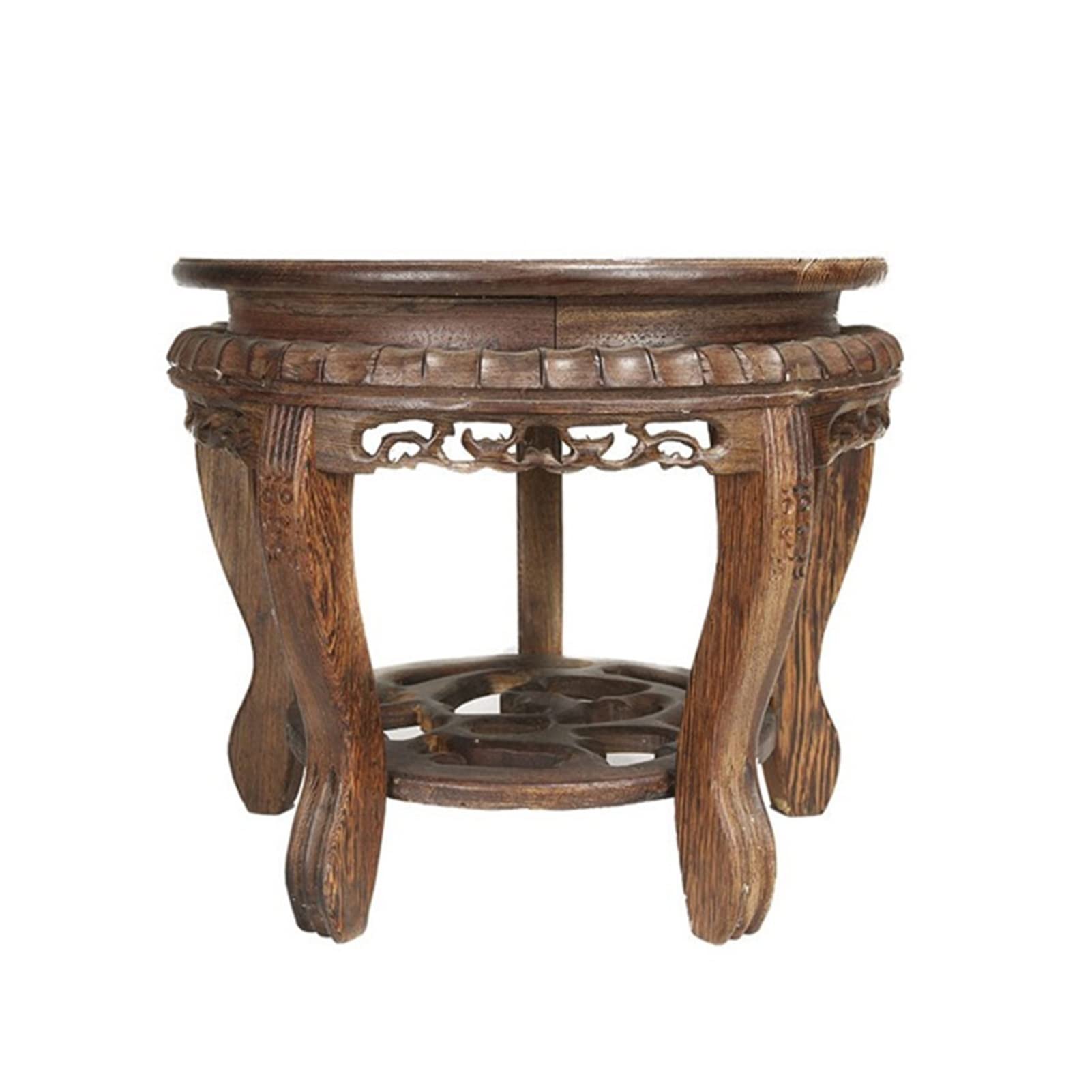 YCCHAH Bonsai Stand Wooden Heightened Base Wooden Vase Base Bonsai Stone Wood Tray Vase Buddha Statue Ornament Display Stand Base Wooden Pot Base(M)