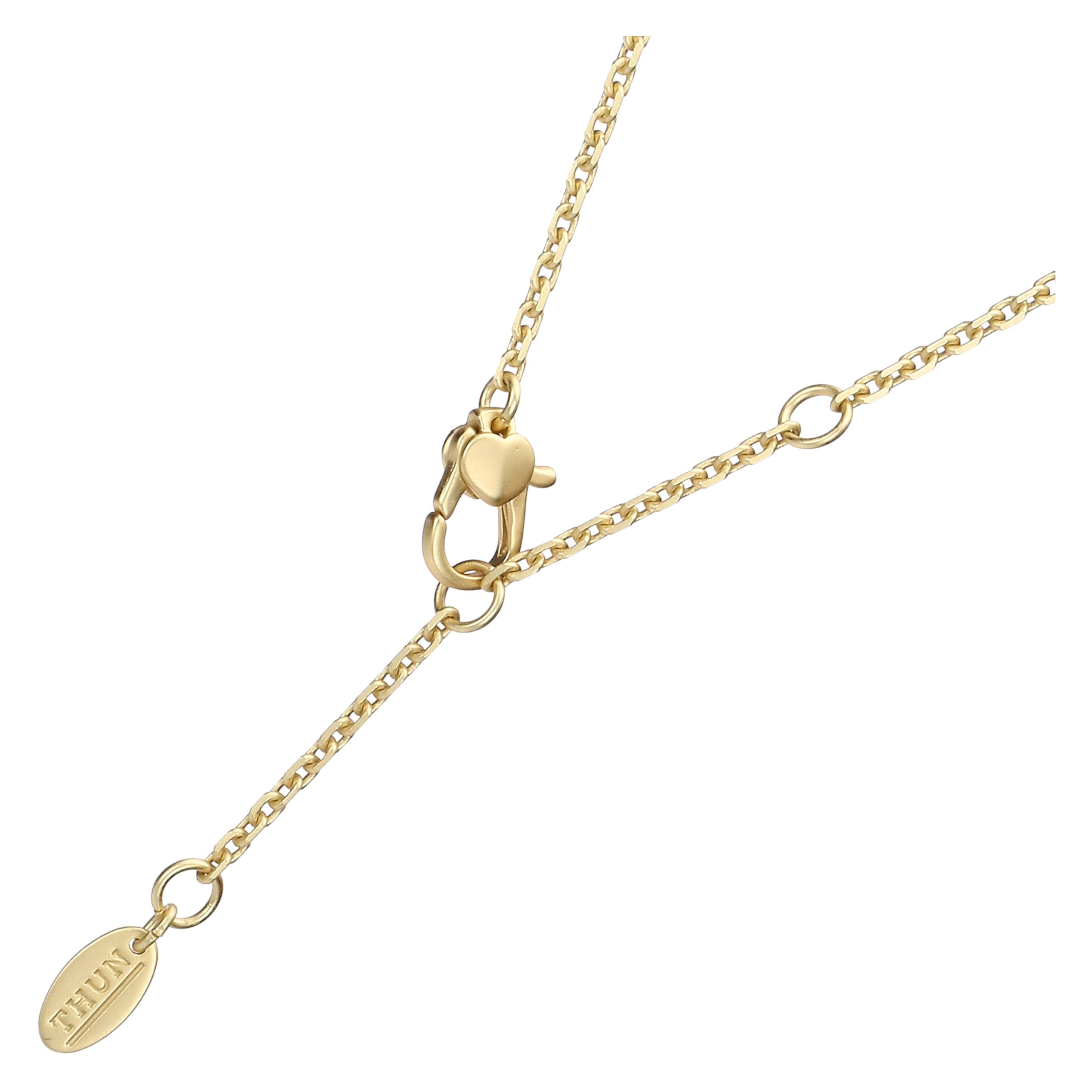 THUN - Collana con pietra in ceramica e cuore - ceramica, metallo - Collezione Dedicato a te - 40 + 5 cm