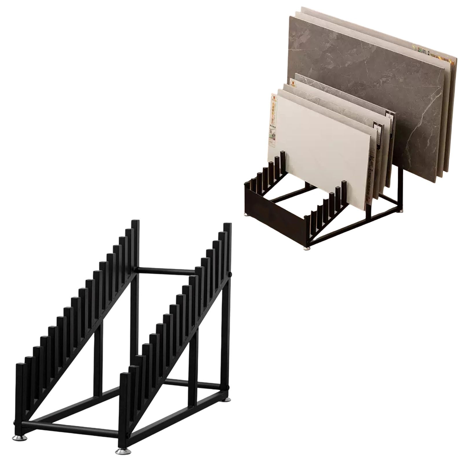 Laohucai Wall Tile Sample Storage Rack, Floor Ceramic Tiles Display Rack, Standing Wooden Floor Holder for Building Material Samples, for Retail Stores, Decoration Company, Showroom