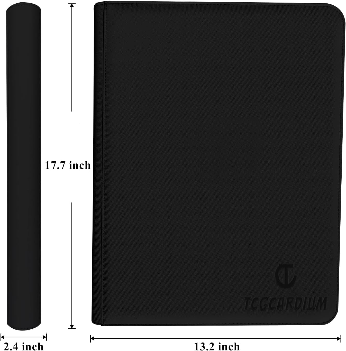 1660+ Pockets Premium Card Binder - 16-Pocket Ringless Side-Loading Album, Trading Card Binder Zippered Holder for TCG/MTG/Sports Cards (Black)