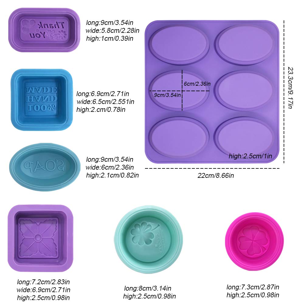 Stampo In Silicone Per Sapone E Dolci - 3 Pezzi Con 6 Forme A Fiore | Antiaderente E Flessibile - Foto 2