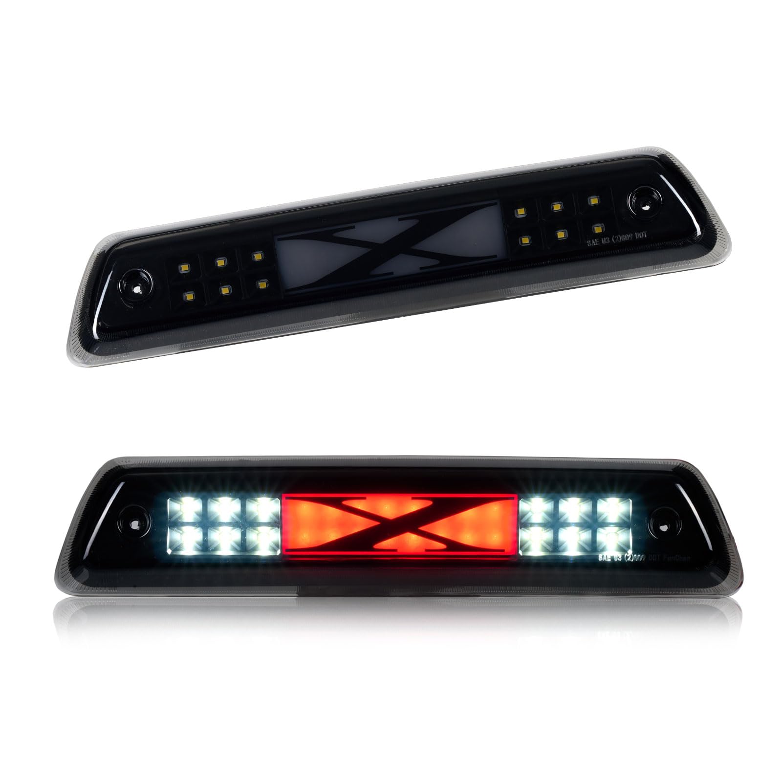 Third 3rd Brake Light, LED High Mount Stop Light for 2009-2014 Ford F150, 10-14 Lincoln Mark LT, Rear Center Cab Roof Tail Cargo Lamp, DOES NOT FIT SVT Raptor &amp; Models with Hill Descent Control