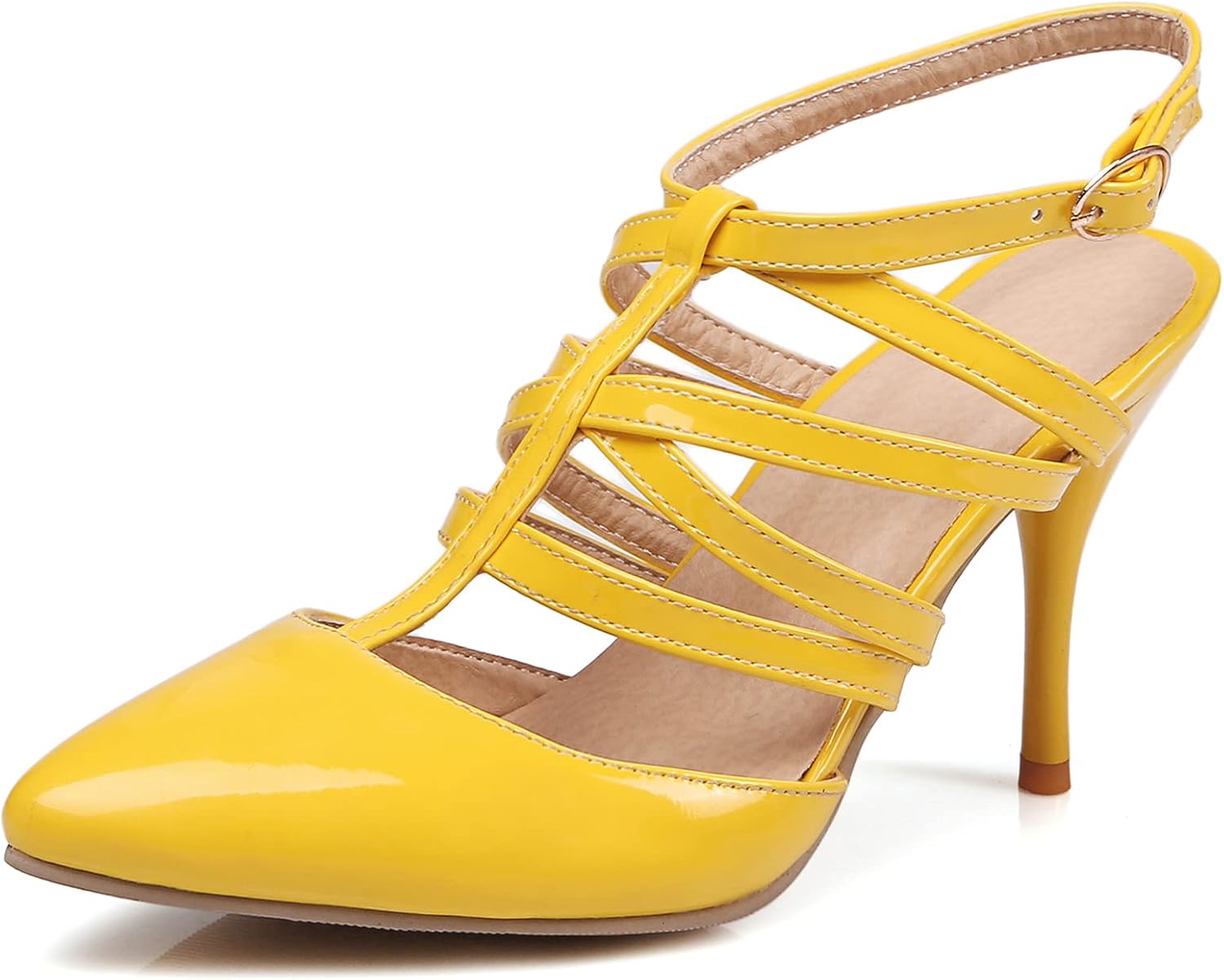 Sandali Donna Tacco A Spillo 8cm Con Fibbia - Eleganti Per Feste E Serate