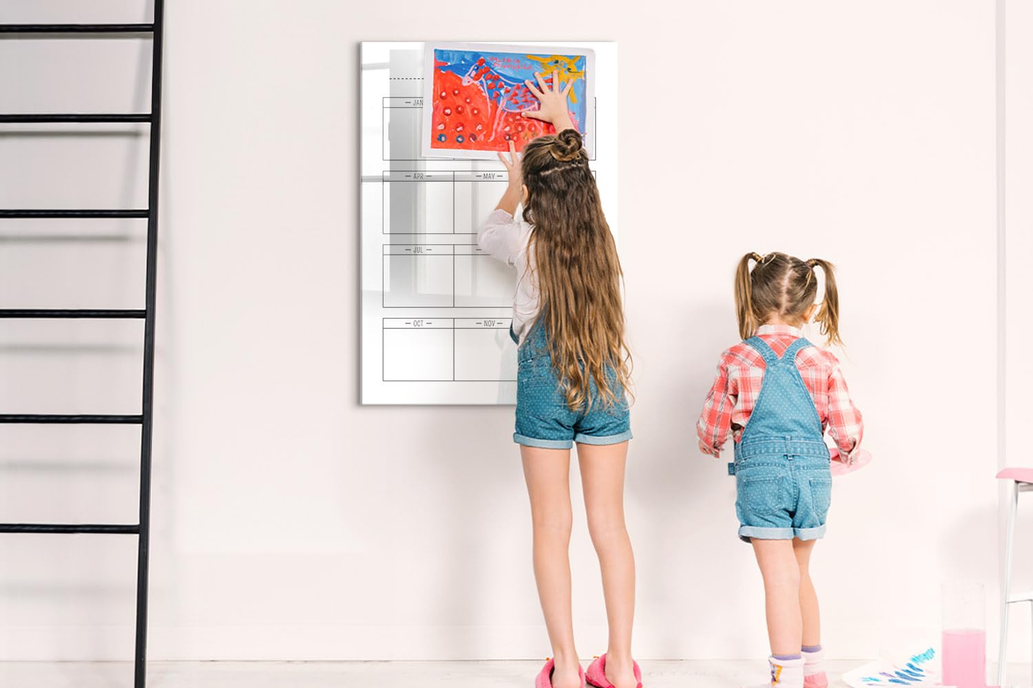 Lavagna in Vetro Magnetica con Accessori | Magneti Potenti, Pennarello e Gomma Inclusi | Ottima per Casa, Ufficio e Scuola - 90x60 - Agenda settimanale