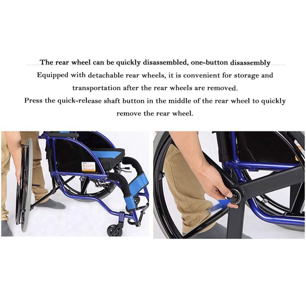 Sillas de Ruedas Deportivas para Adultos Silla de Ruedas Manual Ligera Y Autopropulsable/Red/W36Cm