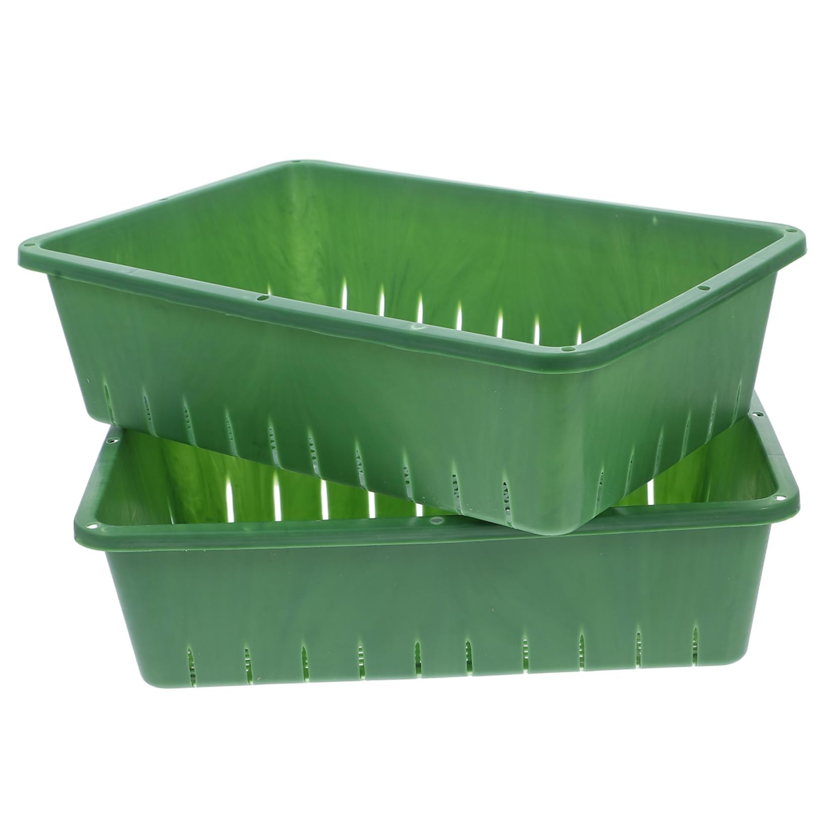 Bandejas para Semillero De Plástico con Diseño Transpirable Y Drenaje Apilables Y Rectangulares para Jardinería Interiores Y Pequeños 2 Piezas X 4