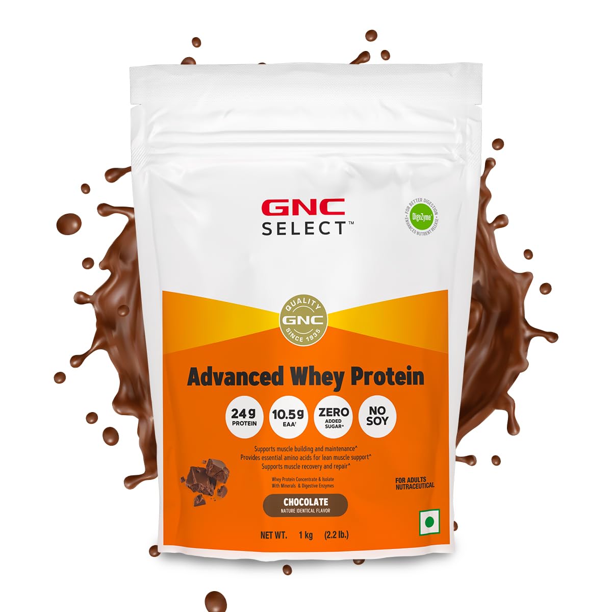 GNC Select Advanced Whey Protein | 24g Protein & 10.5g EAAs | Isolate & Concentrate | Zero Added Sugar | No Soy | Supports Muscle Growth, Recovery & Strength | Chocolate, 1 kg-image-35