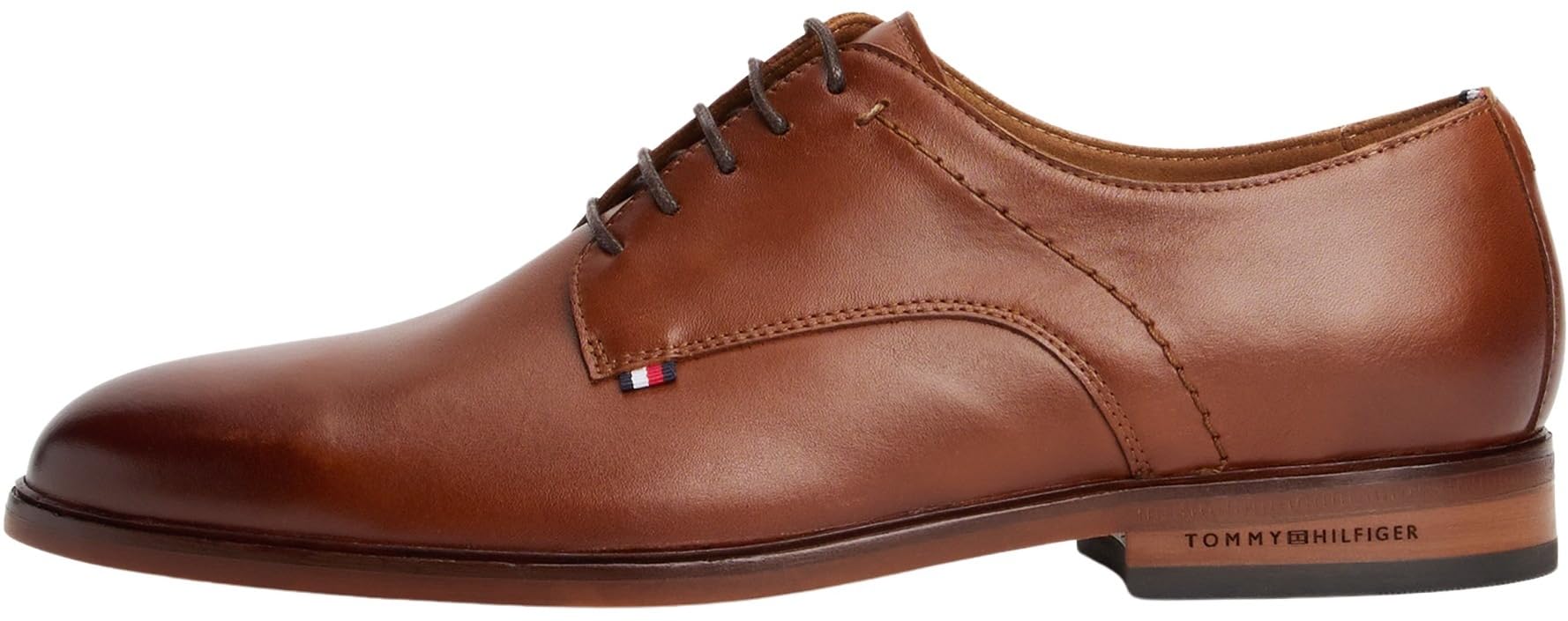 Tommy Hilfiger Men’s Tunit Leather Derby Shoes, Brown (Winter Cognac), 6.5
