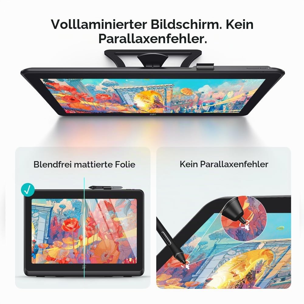 XPPen Artist 22 Plus Grafiktablett mit Display, 21,5 Zoll FHD 130% sRGB,16384 Druckstufen, Batterielos Stift, Entspiegeltes Bildschirm, kompatibel mit Windows MacOS Chrom Android Linux
