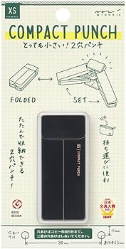 Amazon | ミドリ 穴あけパンチ コンパクトパンチ XS 黒A 35544006
