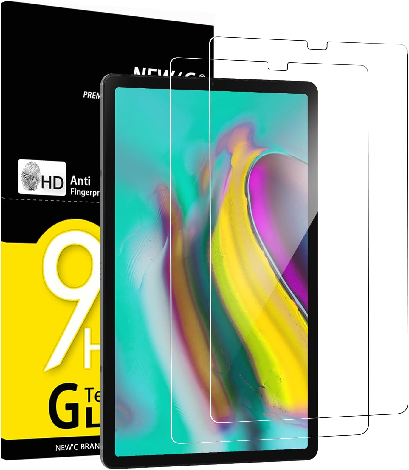 NEW'C 2 Pack Designed for Samsung Galaxy Tab S6/S5e 10.5 Inch 2019 Screen Protector Tempered Glass, Bubble Free, Ultra Resistant