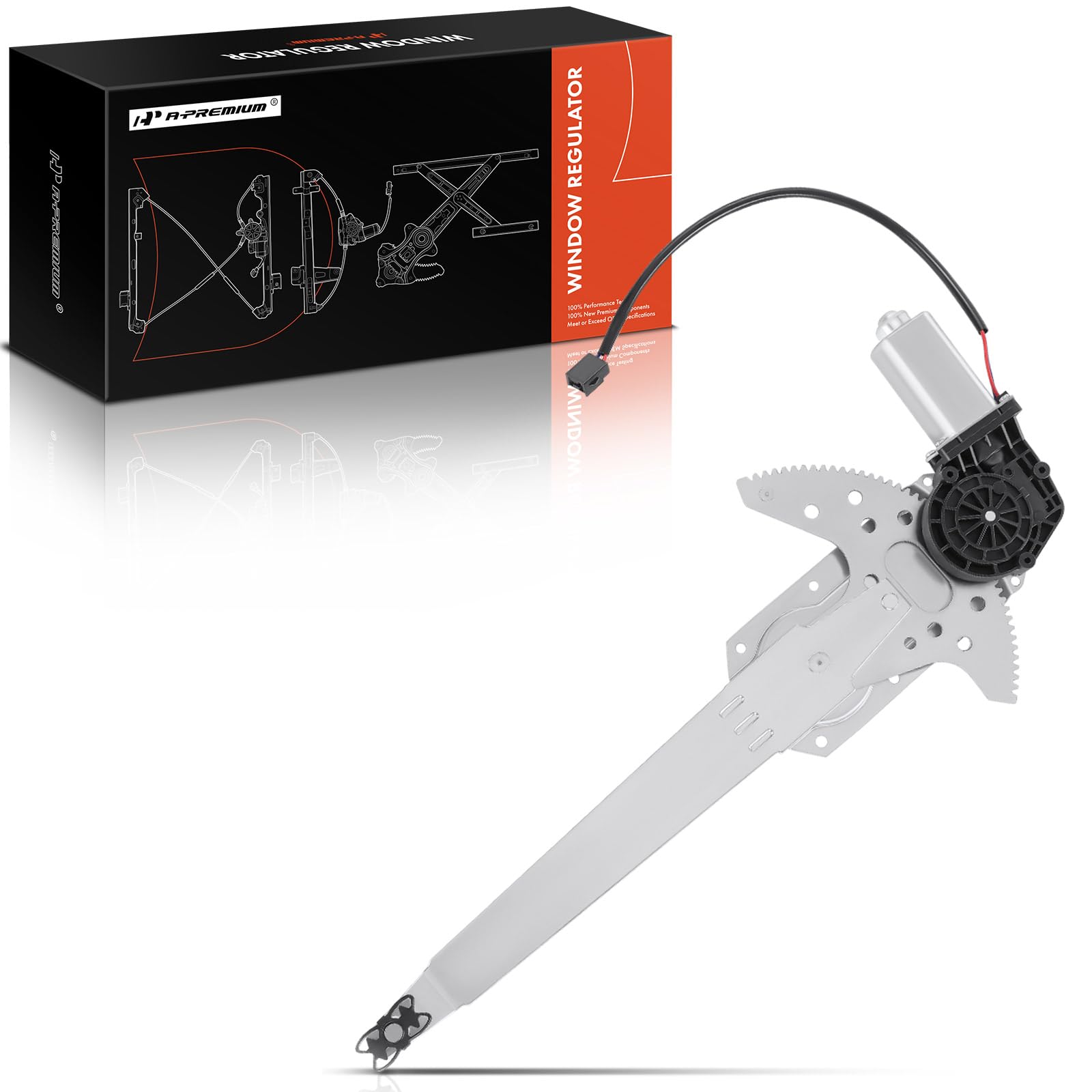 A-Premium Power Electric Window Regulator with Motor Replacement for Ford Bronco F Super Duty F-100 F-150 F-250 F-250 HD F-350 F53 F59 1980-1997 Front Driver Side