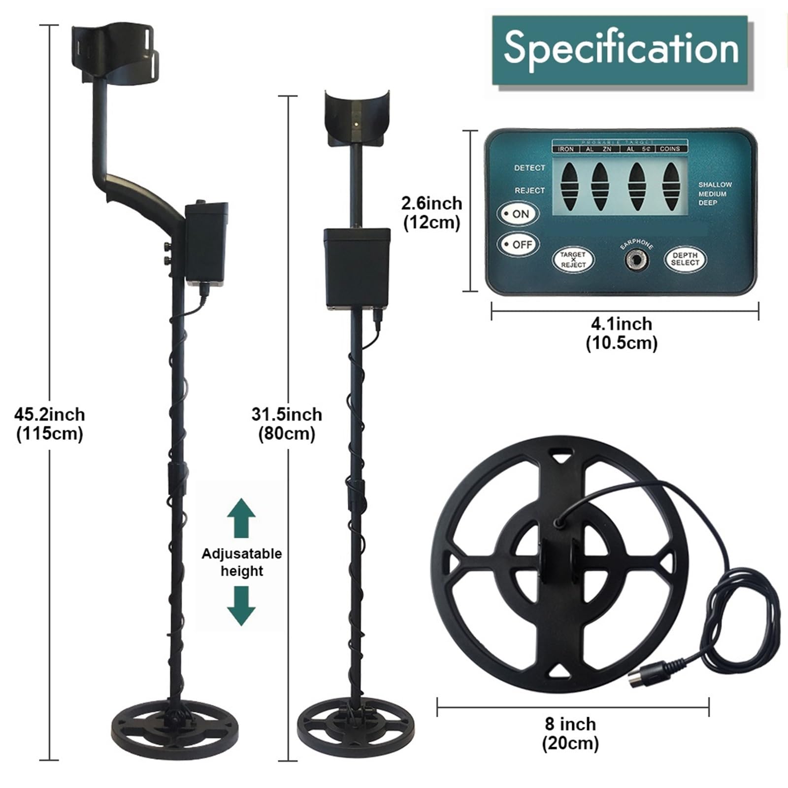 Schatz Metall Detektor Professionelle Hohe Sensible Unterirdischen Pinpointing Einstellbare Tracker Wasserdicht IP68 zur Goldsuche