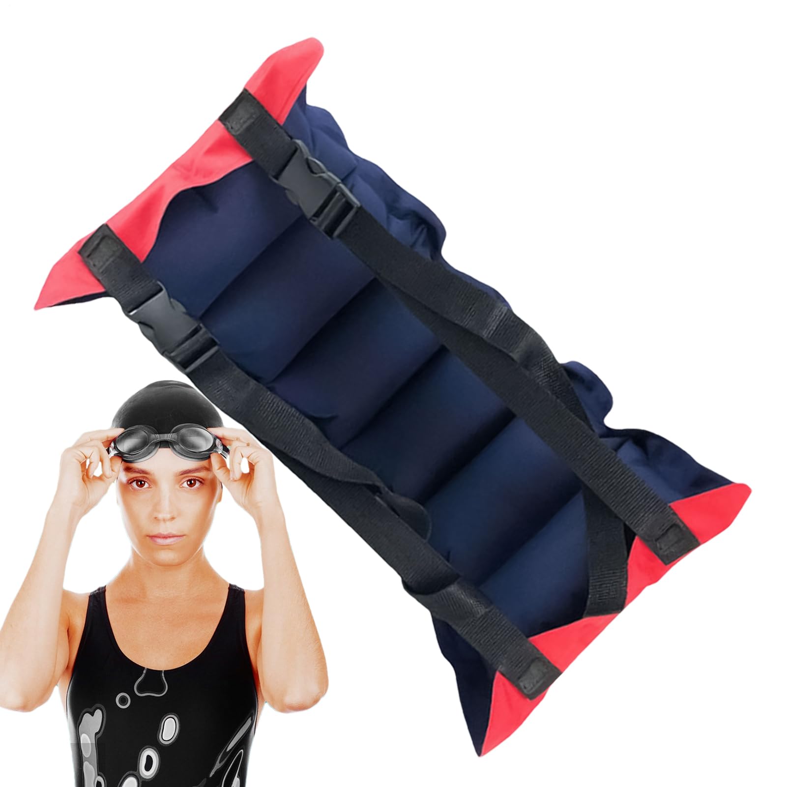 Schwimmgürtel für Erwachsene Frauen, Flotationsgürtel für Erwachsene, Aufblasbar flexibler Schwimmring mit Schnalle, Faltbares Schwimmergerät für das Unterrichten von Schulungen für offenes Wasserprax