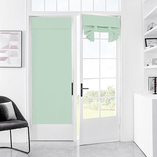 Mecodeco Cortinas de puerta 100% opacas para ventana de puerta, oscurecimiento de la habitación, cubierta de ventana de puerta de color sólido para