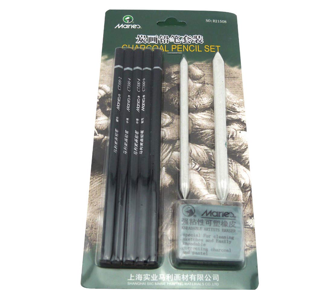 YYMIYU Charcoal Pencil 8-piece Set Student Charcoal Pencil Set Sketch Painting