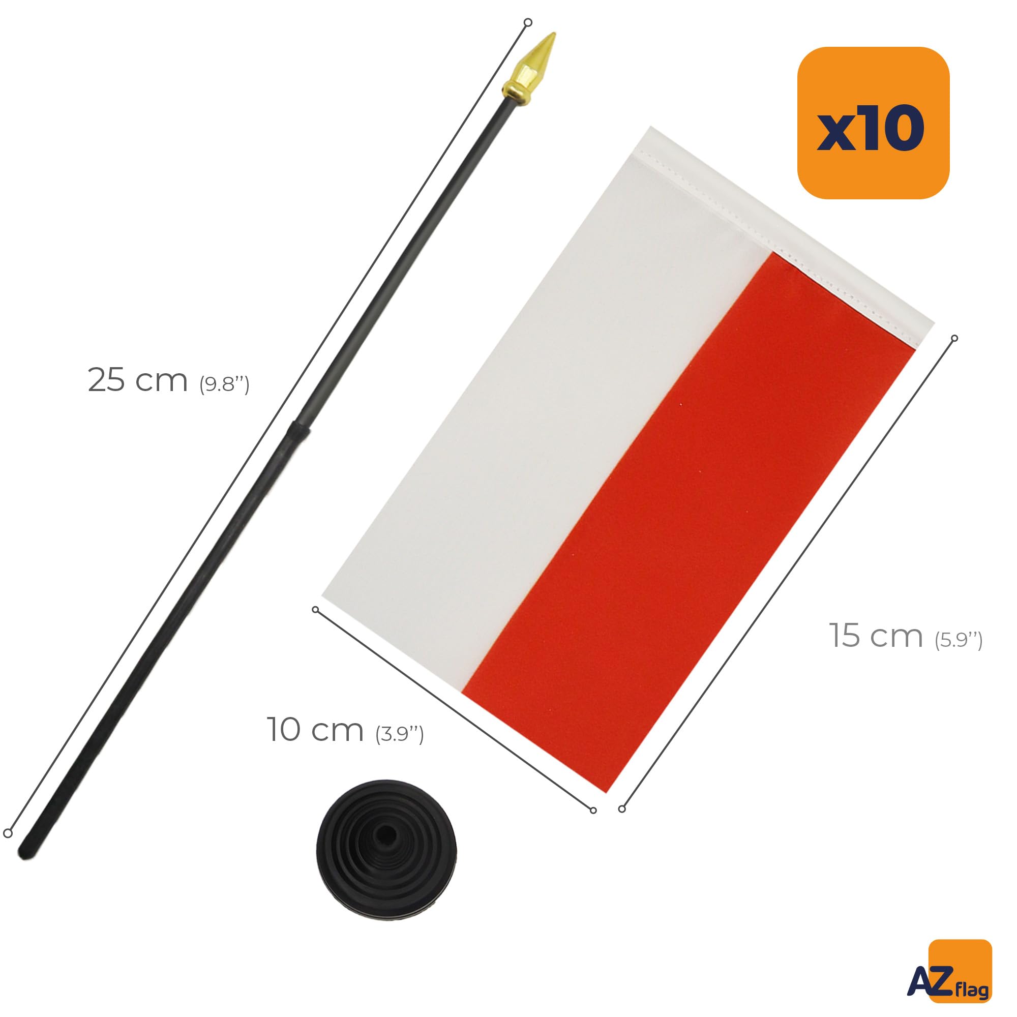 AZ FLAG Lot de 10 Mini Drapeau Indonésie De Table 15x10 cm 100% Polyester