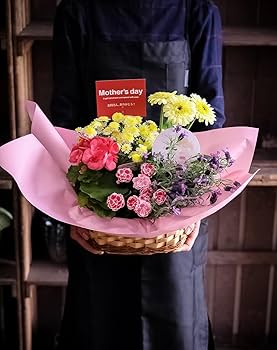 母の日にも♪ 寄せ植え　花■大人可愛いバスケット Amazon｜母の日 ギフト 母の日専用 季節の寄せ鉢 寄せカゴ お