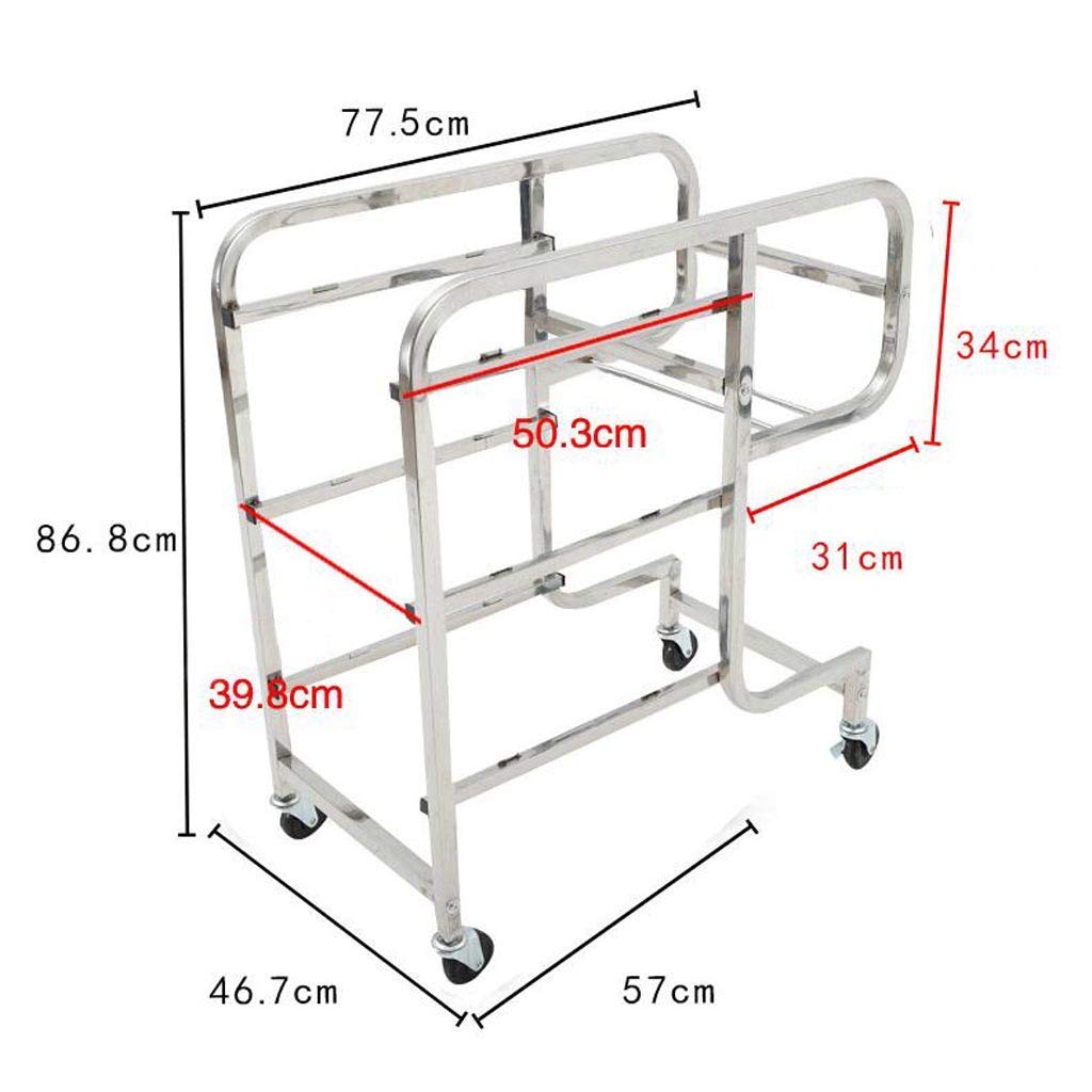 Chariot de Service de Restaurant Multifonction en Acier Inoxydable, Chariot de Collecte irrégulier, véhicule de Collecte en Plastique PP, Tube carré à Angle Droit,Square Tube-Right Angle
